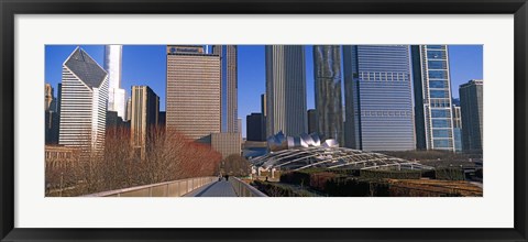 Framed Millennium Park with buildings in the background, Chicago, Cook County, Illinois, USA Print