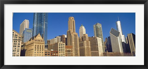 Framed Low angle view of city skyline, Michigan Avenue, Chicago, Cook County, Illinois, USA Print