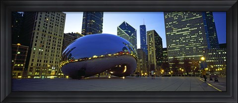 Framed Buildings in a city, Cloud Gate, Millennium Park, Chicago, Cook County, Illinois, USA Print