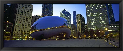 Framed Buildings in a city, Cloud Gate, Millennium Park, Chicago, Cook County, Illinois, USA Print