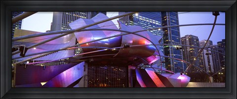 Framed Low angle view of Jay Pritzker Pavilion, Millennium Park, Chicago, Cook County, Illinois Print