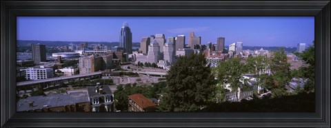 Framed Downtown skyline, Cincinnati, Hamilton County, Ohio, USA Print
