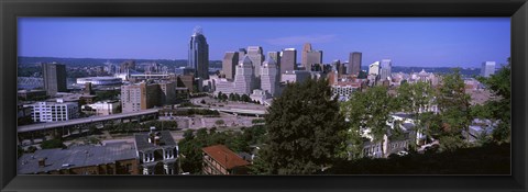 Framed Downtown skyline, Cincinnati, Hamilton County, Ohio, USA Print