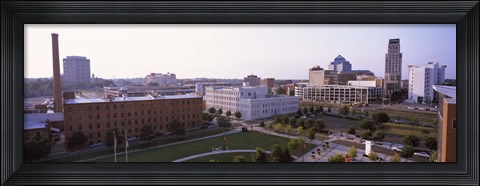 Framed High angle view of buildings in a city, Durham, Durham County, North Carolina, USA Print