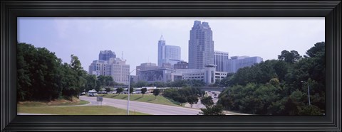 Framed Street scene with buildings in a city, Raleigh, Wake County, North Carolina, USA Print
