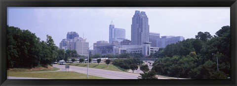 Framed Street scene with buildings in a city, Raleigh, Wake County, North Carolina, USA Print