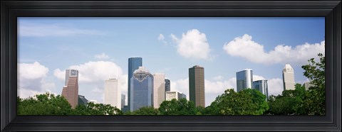 Framed Houston Skyline with Clouds, Texas, USA Print