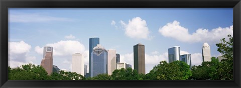 Framed Houston Skyline with Clouds, Texas, USA Print