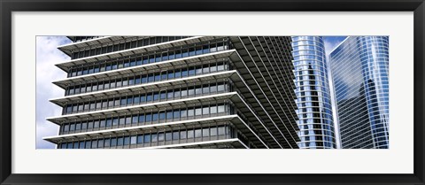 Framed Low angle view of buildings in a city, ExxonMobil Building, Chevron Building, Houston, Texas, USA Print