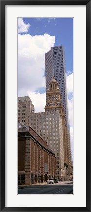 Framed Skyscrapers in a city, Houston, Texas, USA (vertical) Print