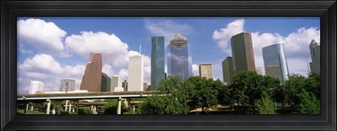 Framed Wedge Tower, ExxonMobil Building, Chevron Building from a Distance, Houston, Texas, USA Print