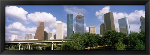 Framed Wedge Tower, ExxonMobil Building, Chevron Building from a Distance, Houston, Texas, USA Print