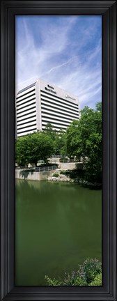 Framed Building at the waterfront, Qwest Building, Omaha, Nebraska, USA Print