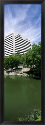 Framed Building at the waterfront, Qwest Building, Omaha, Nebraska, USA Print