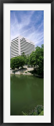 Framed Building at the waterfront, Qwest Building, Omaha, Nebraska, USA Print