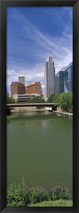 Framed Buildings at the waterfront, Omaha, Nebraska (vertical) Print