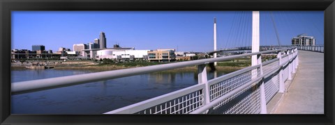 Framed Bridge across a river, Bob Kerrey Pedestrian Bridge, Missouri River, Omaha, Nebraska, USA Print