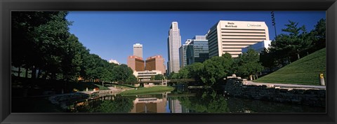 Framed Buildings at the waterfront, Qwest Building, Omaha, Nebraska Print