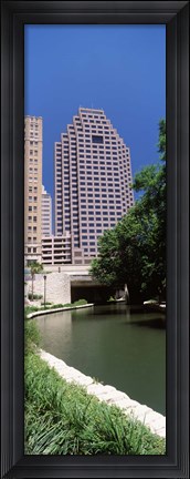 Framed Buildings at the waterfront, Weston Centre, NBC Plaza, San Antonio, Texas, USA Print
