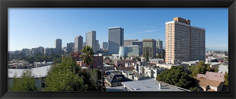 Framed View over Oakland from Adams Point, California Print
