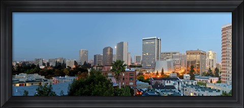 Framed Skyline at dawn, Oakland, California, USA Print
