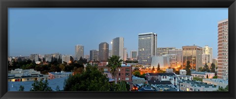 Framed Skyline at dawn, Oakland, California, USA Print