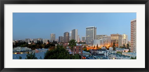 Framed Skyline at dawn, Oakland, California, USA Print