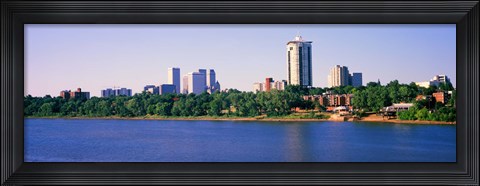 Framed Buildings at the waterfront, Arkansas River, Tulsa, Oklahoma Print