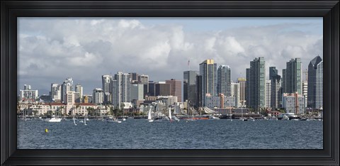 Framed Cloudy Sky Over San Diego Print