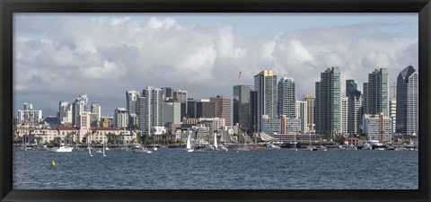 Framed Cloudy Sky Over San Diego Print
