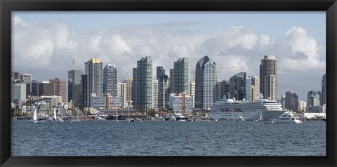 Framed San Diego City Skyline Print