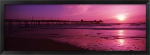 Framed San Diego Pier at dusk, San Diego, California Print