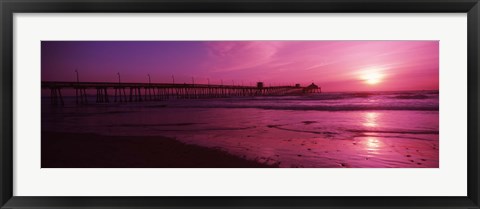Framed San Diego Pier at dusk, San Diego, California Print