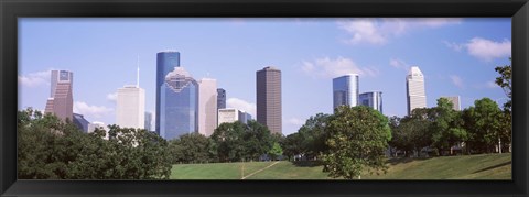 Framed Downtown skylines, Houston, Texas Print