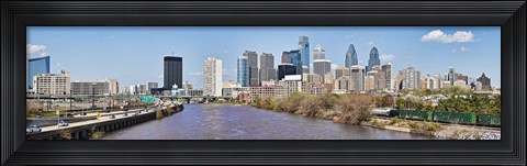 Framed Skyscrapers in a city, Liberty Tower, Comcast Center, Philadelphia, Pennsylvania, USA Print