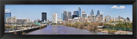 Framed Skyscrapers in a city, Liberty Tower, Comcast Center, Philadelphia, Pennsylvania, USA Print