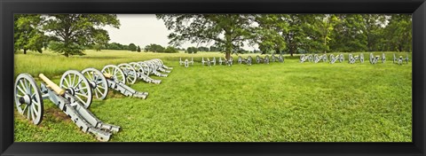 Framed Cannons in a park, Valley Forge National Historic Park, Philadelphia, Pennsylvania, USA Print