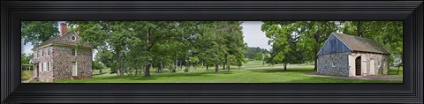 Framed Buildings in a farm, Washington&#39;s Headquarters, Valley Forge National Historic Park, Philadelphia, Pennsylvania, USA Print
