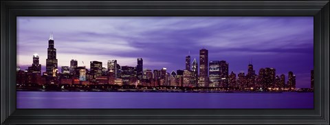 Framed Chicago in Purple Print