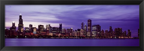 Framed Chicago in Purple Print