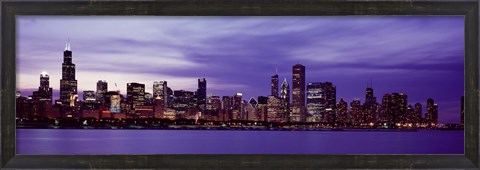 Framed Chicago in Purple Print