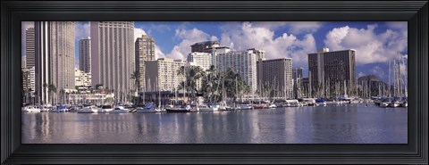 Framed Downtown Honolulu, Oahu, Hawaii, USA Print