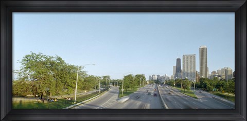 Framed Skyscrapers in a city, Lake Shore Drive, Chicago, Cook County, Illinois, USA Print