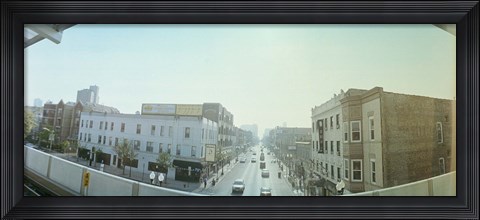 Framed City viewed from a railroad platform, Lakeview, Chicago, Cook County, Illinois, USA Print