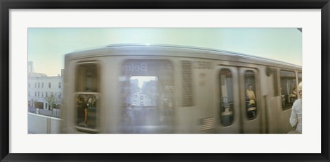 Framed Train entering into station platform, Chicago, Cook County, Illinois, USA Print