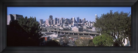 Framed Skyline with Highway Overpass, San Francisco Print