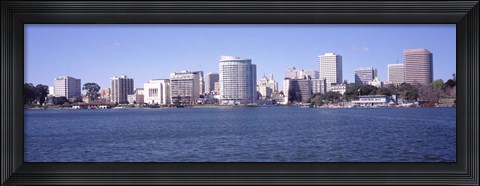 Framed Skyscrapers in a lake, Lake Merritt, Oakland, California, USA Print