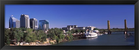 Framed Downtown and Tower Bridge, Sacramento, CA, USA Print