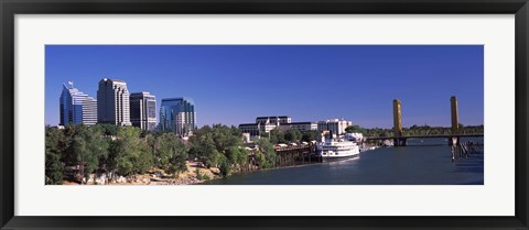 Framed Downtown and Tower Bridge, Sacramento, CA, USA Print