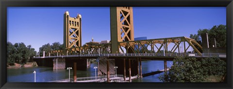 Framed Tower Bridge, Sacramento, CA , USA Print